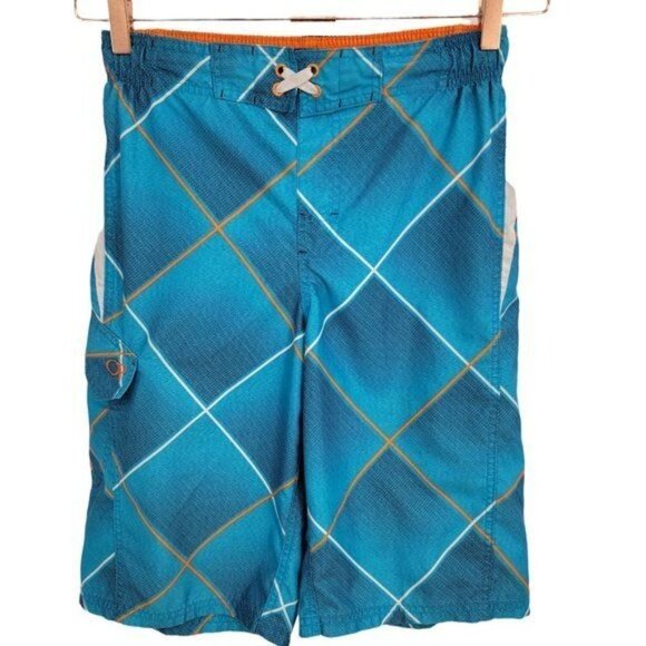 OP Boys Blue Orange Swim Trunks 18 - Picture 1 of 3